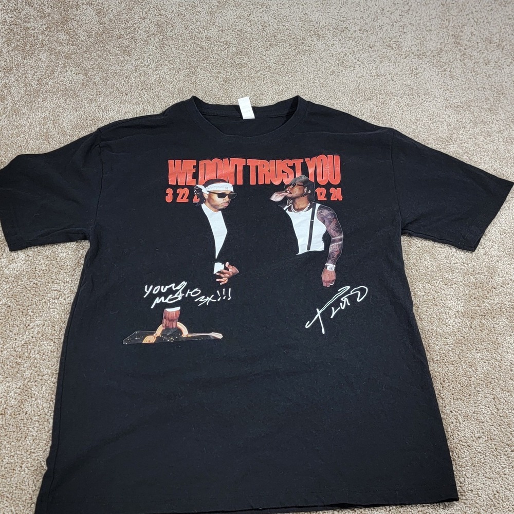 We Dont Trust You T Shirt Metro Boomin Future Album Black Mens Large